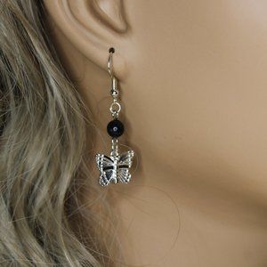 Silver Butterfly Earrings (2 colors available)